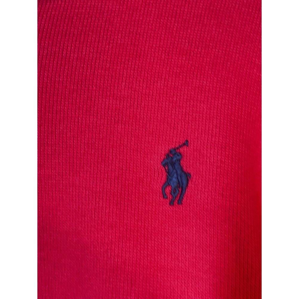 Ralph Lauren Polo Sweater Mens Large Red Pony Knit Pullover Zip Sweatshirt Faded - Picture 5 of 9